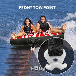 Watersports Inflatable 2-Person Rider Water Towable Tube Coupe Cockpit Tow Tube