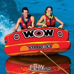 World of Watersports WOW Bingo 2 Inflatable Cockpit Towable 1-2 Rider Tube