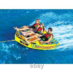 Wow Macho Combo Inflatable 3 Person Multiple Riding Positions Towable Water Tube