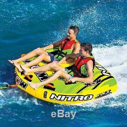 Wow Nitro 2 Person Inflatable Boat Towable Deck Tube Water Tow Raft Float
