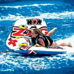Zig Zag Inflatable Towable Water Sport Tube 1 or 2 Riders Turn Jump Barrell Roll